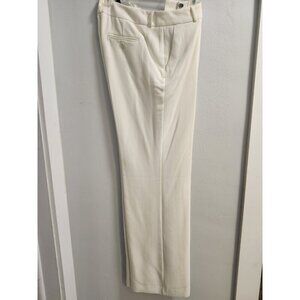 New York & Company Womens Business Casual Work Cream/Silver Pinstripe Pants Sz 6
